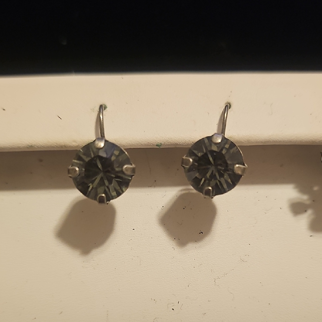 Sabika Gray Crystal Drop Earrings - Women Jewelry